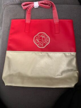 Shiseido Red and Gold Women’s Tote Bag with  Emblem